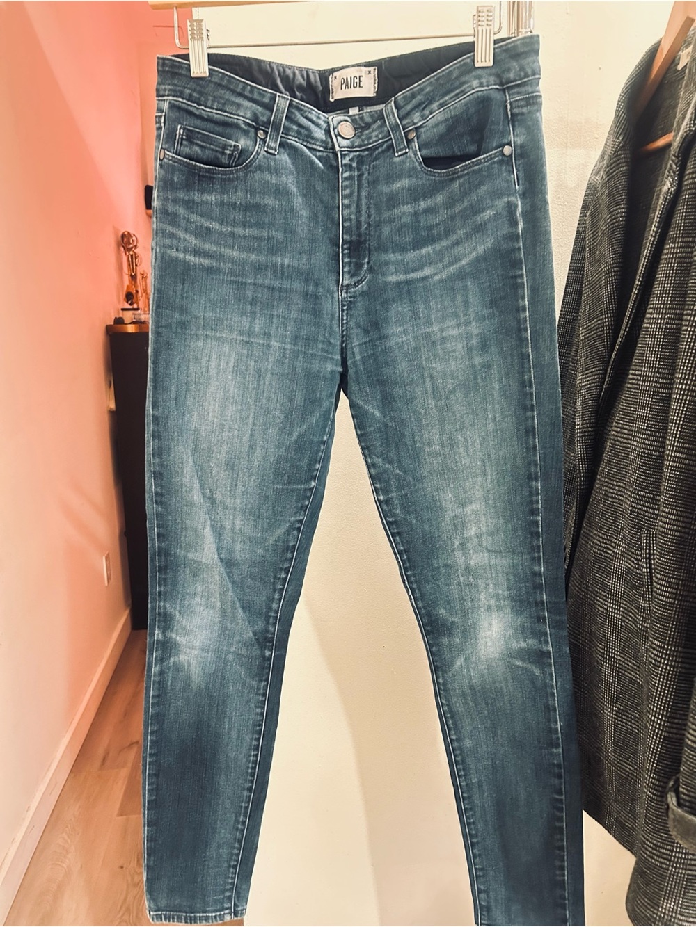 PAIGE Slim High-Rise Jeans in Medium Blue Wash